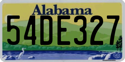 AL license plate 54DE327