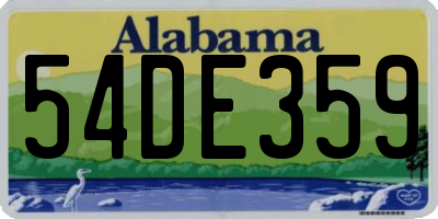 AL license plate 54DE359