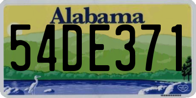 AL license plate 54DE371