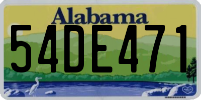 AL license plate 54DE471