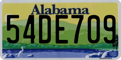 AL license plate 54DE709