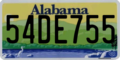 AL license plate 54DE755