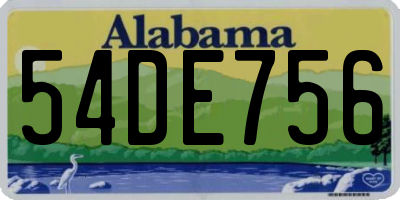 AL license plate 54DE756