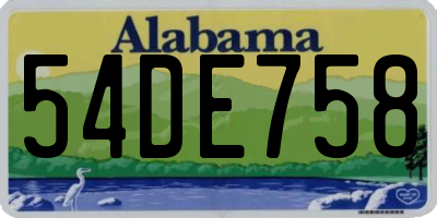 AL license plate 54DE758