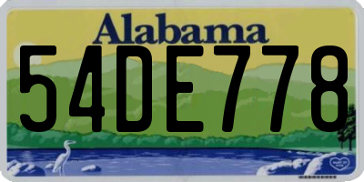 AL license plate 54DE778