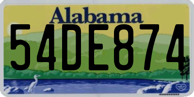 AL license plate 54DE874