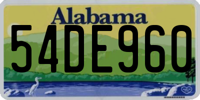 AL license plate 54DE960