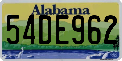 AL license plate 54DE962