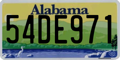 AL license plate 54DE971