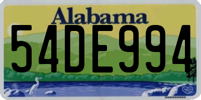 AL license plate 54DE994