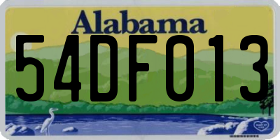 AL license plate 54DF013