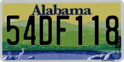 AL license plate 54DF118