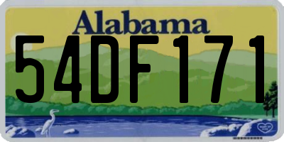 AL license plate 54DF171