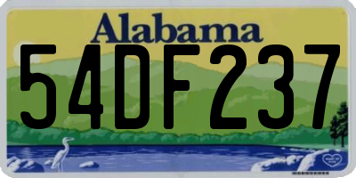 AL license plate 54DF237