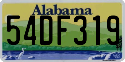 AL license plate 54DF319