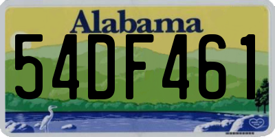 AL license plate 54DF461