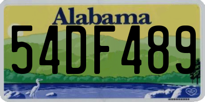 AL license plate 54DF489