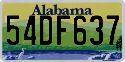 AL license plate 54DF637