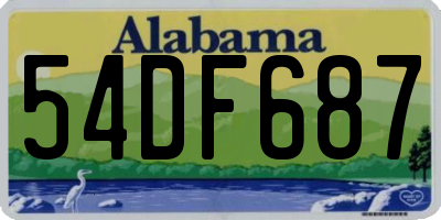 AL license plate 54DF687