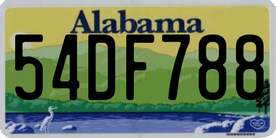 AL license plate 54DF788