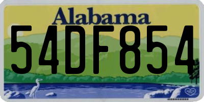 AL license plate 54DF854