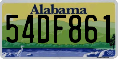 AL license plate 54DF861