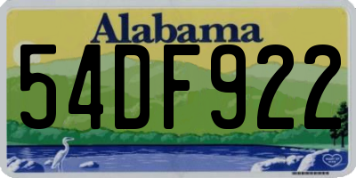 AL license plate 54DF922