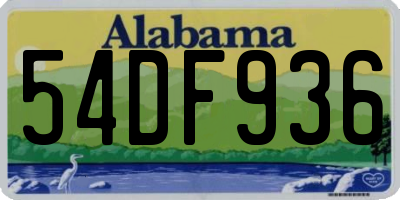 AL license plate 54DF936