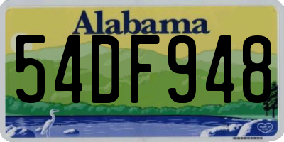 AL license plate 54DF948