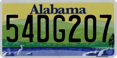 AL license plate 54DG207