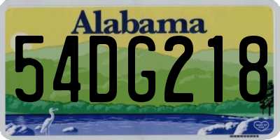 AL license plate 54DG218