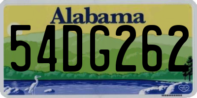 AL license plate 54DG262