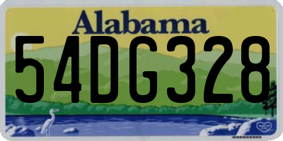 AL license plate 54DG328