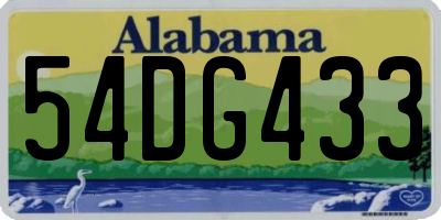 AL license plate 54DG433