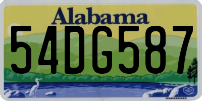 AL license plate 54DG587