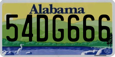 AL license plate 54DG666