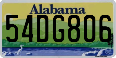 AL license plate 54DG806