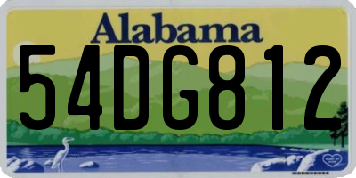 AL license plate 54DG812