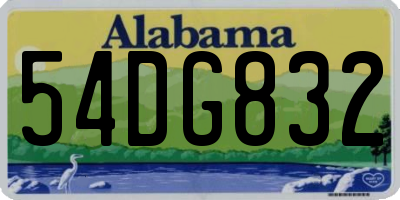 AL license plate 54DG832