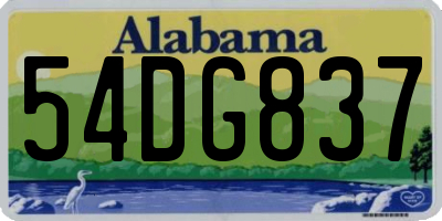 AL license plate 54DG837
