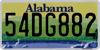 AL license plate 54DG882