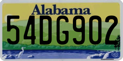 AL license plate 54DG902