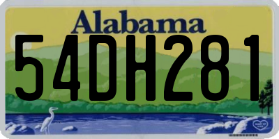 AL license plate 54DH281