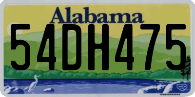 AL license plate 54DH475