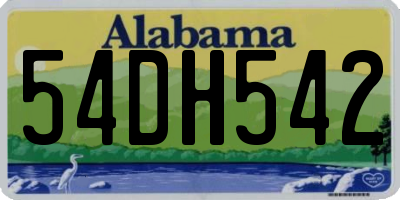 AL license plate 54DH542