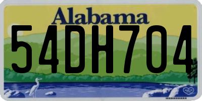 AL license plate 54DH704