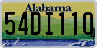 AL license plate 54DI110