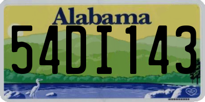 AL license plate 54DI143