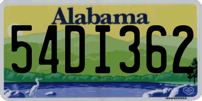 AL license plate 54DI362