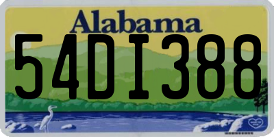 AL license plate 54DI388